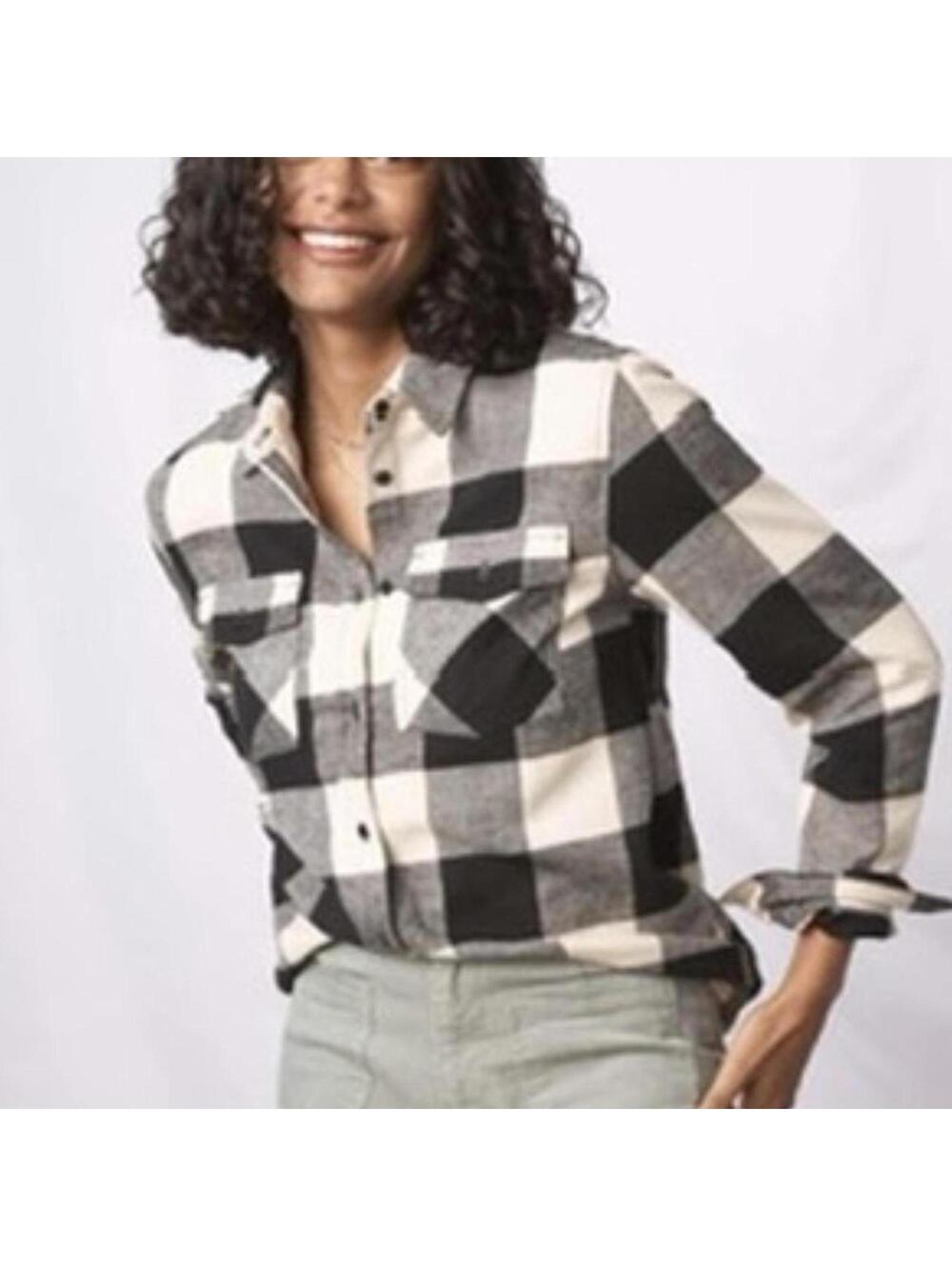 United by Blue black + white plaid flannel shirt Size L